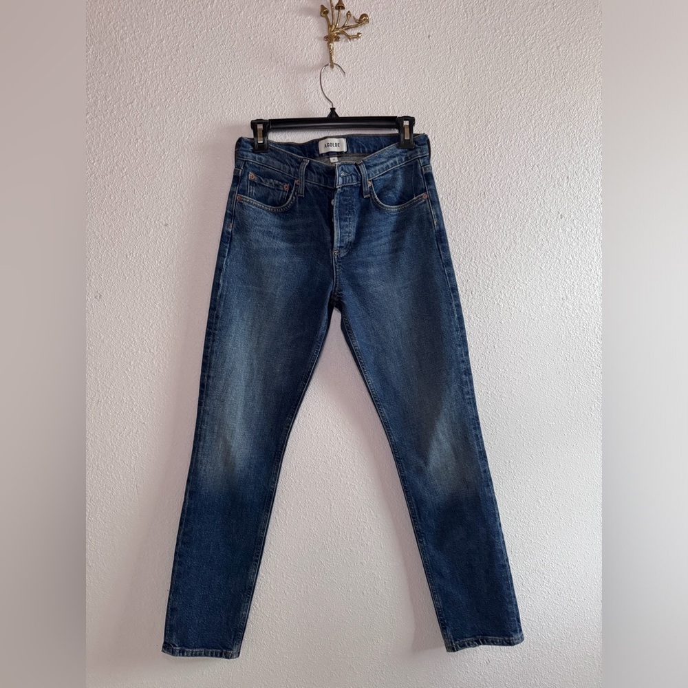 AGOLDE COCKTAIL ANKLE Blue Jeans Sz: 25 (missing button)